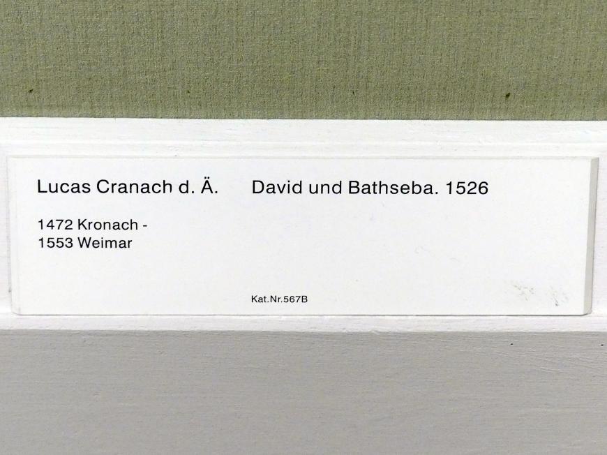 Lucas Cranach der Ältere (1502–1550), David und Bathseba, Berlin, Gemäldegalerie ("Berliner Wunder"), Kabinett 3, 1526, Bild 2/2