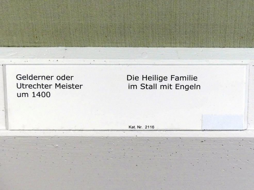 Die Heilige Familie im Stall mit Engeln, Berlin, Gemäldegalerie ("Berliner Wunder"), Kabinett 4, um 1400, Bild 2/2