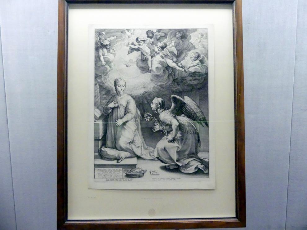 Hendrick Goltzius (1578–1616), Verkündigung an Maria, Berlin, Gemäldegalerie ("Berliner Wunder"), Kabinett 5, um 1594, Bild 2/3