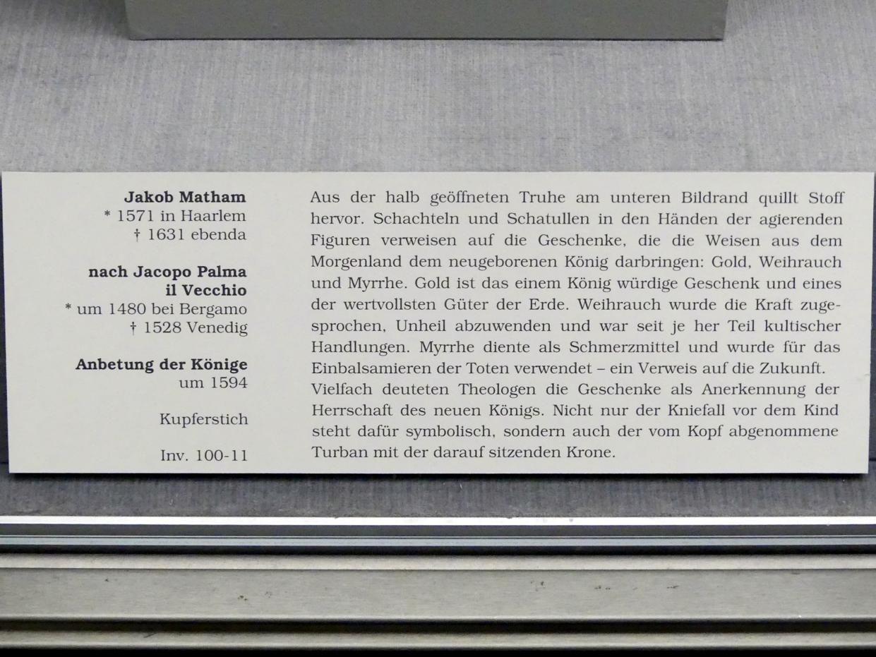 Jakob Matham (1594–1595), Anbetung der Könige, Berlin, Gemäldegalerie ("Berliner Wunder"), Kabinett 5, um 1594, Bild 3/3
