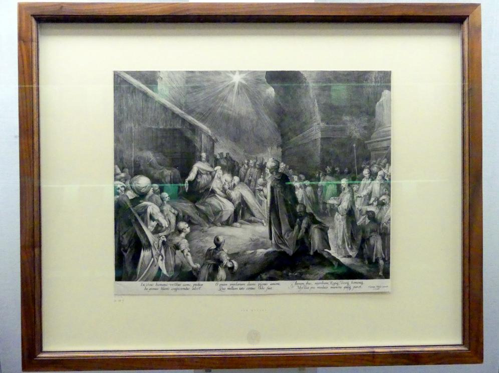 Jan Harmensz Muller (1593–1598), Anbetung der Könige, Berlin, Gemäldegalerie ("Berliner Wunder"), Kabinett 5, 1598, Bild 2/3