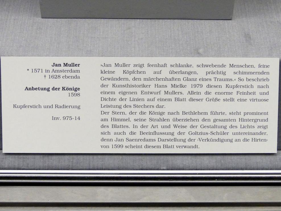 Jan Harmensz Muller (1593–1598), Anbetung der Könige, Berlin, Gemäldegalerie ("Berliner Wunder"), Kabinett 5, 1598, Bild 3/3