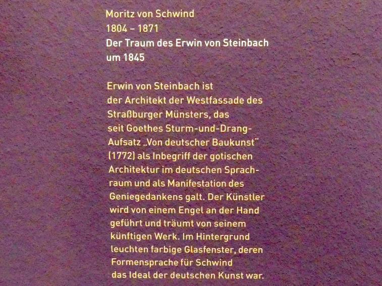 Moritz von Schwind (1836–1865), Der Traum des Erwin von Steinbach, München, Sammlung Schack, Erdgeschoss Saal 5, um 1845, Bild 2/2