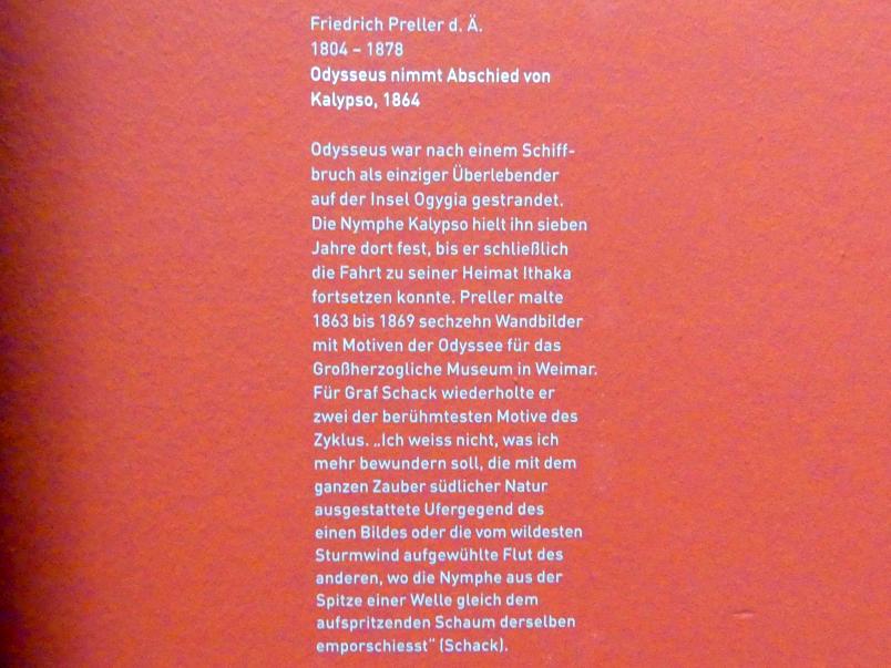 Friedrich Preller der Ältere (1845–1864), Odysseus nimmt Abschied von Kalypso, München, Sammlung Schack, Erdgeschoss Saal 7, 1864, Bild 2/2