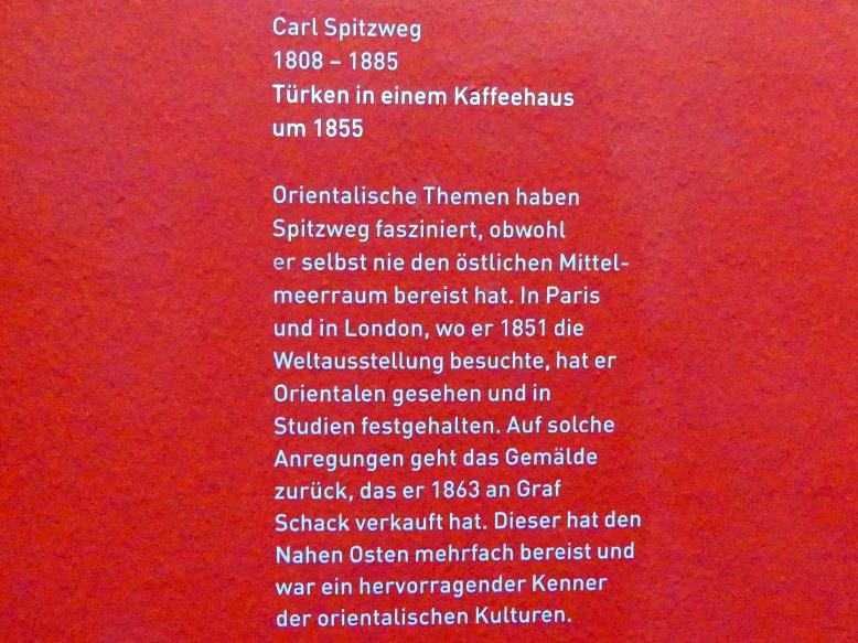 Carl Spitzweg (1835–1880), Türken in einem Kaffeehaus, München, Sammlung Schack, Erdgeschoss Saal 10, um 1855, Bild 2/2