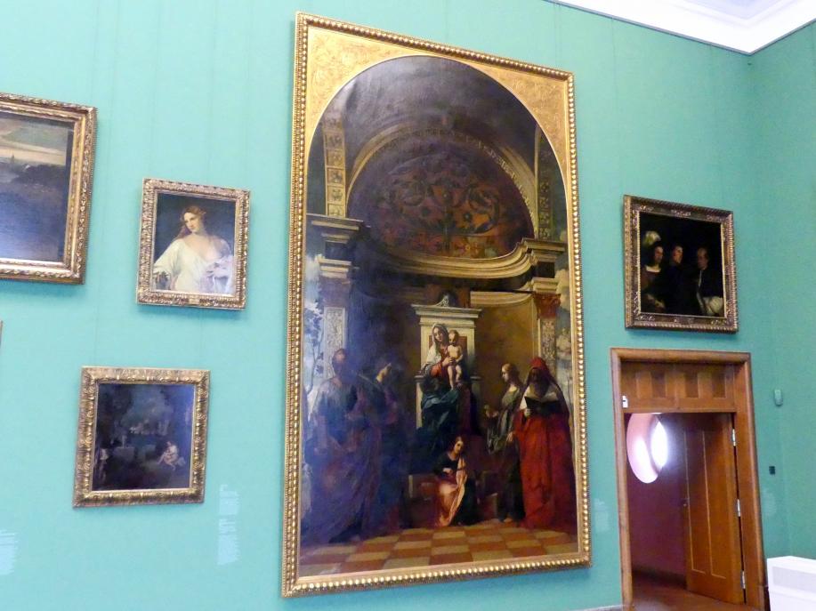 August Wolf (1870–1879), Thronende Madonna mit musizierenden Engeln und Heiligen, München, Sammlung Schack, Obergeschoss Saal 11, 1874, Bild 2/3