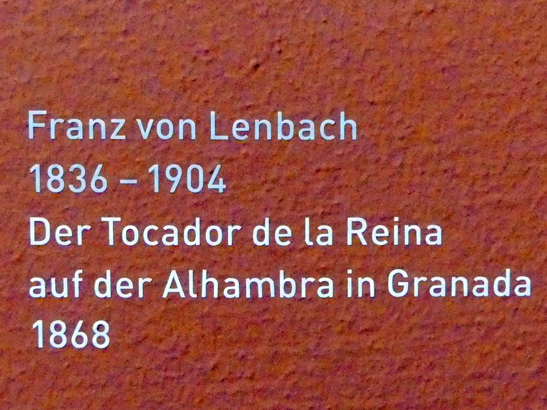 Franz von Lenbach (1858–1903), Der Tocador de la Reina auf der Alhambra in Granada, München, Sammlung Schack, Obergeschoss Saal 12, 1868, Bild 2/3