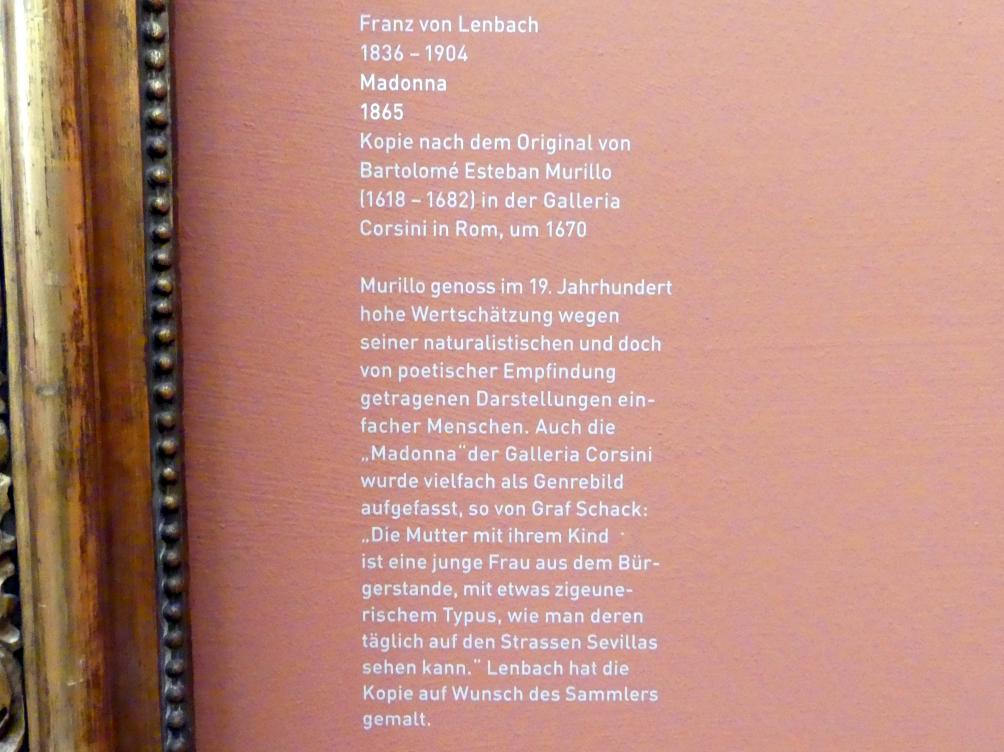 Franz von Lenbach (1858–1903), Madonna, München, Sammlung Schack, Obergeschoss Saal 12, 1865, Bild 2/2