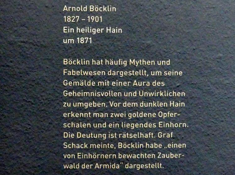 Arnold Böcklin (1851–1897), Ein heiliger Hain, München, Sammlung Schack, Obergeschoss Saal 13, um 1871, Bild 2/2