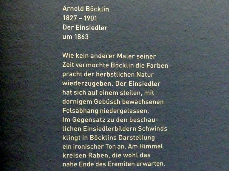 Arnold Böcklin (1851–1897), Der Einsiedler, München, Sammlung Schack, Obergeschoss Saal 14, um 1863, Bild 2/2