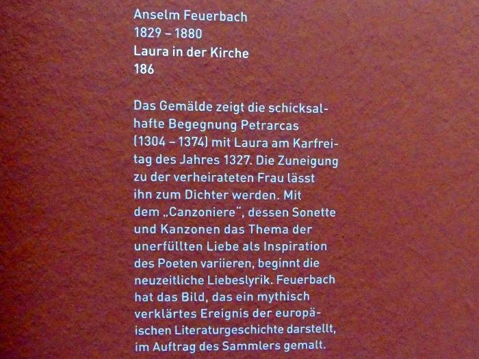 Anselm Feuerbach (1846–1878), Laura in der Kirche, München, Sammlung Schack, Obergeschoss Saal 15, 1865, Bild 2/2