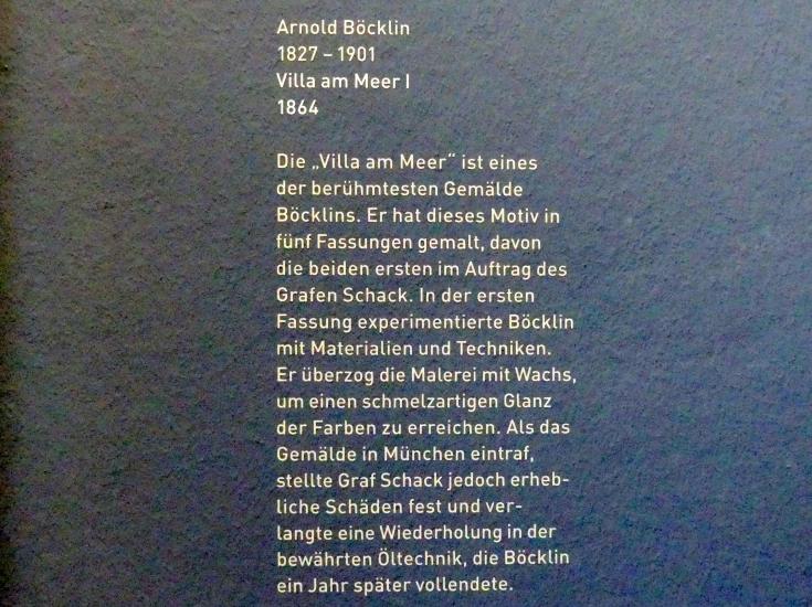 Arnold Böcklin (1851–1897), Villa am Meer I, München, Sammlung Schack, Obergeschoss Saal 17, 1864, Bild 2/2