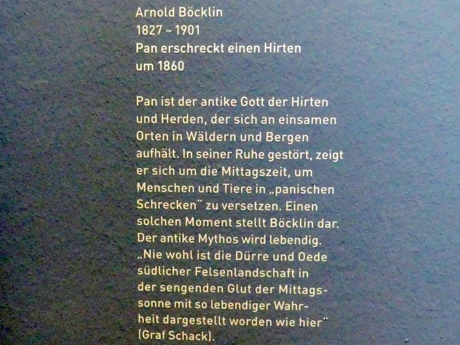 Arnold Böcklin (1851–1897), Pan erschreckt einen Hirten, München, Sammlung Schack, Obergeschoss Saal 17, um 1860, Bild 2/2