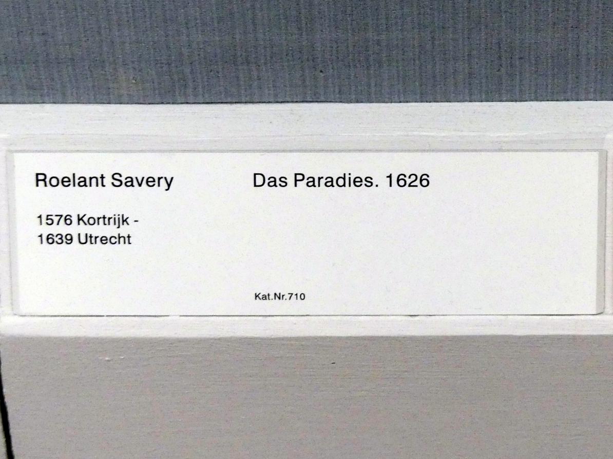 Roelant Savery (1602–1634), Das Paradies, Berlin, Gemäldegalerie ("Berliner Wunder"), Kabinett 8, 1626, Bild 2/2