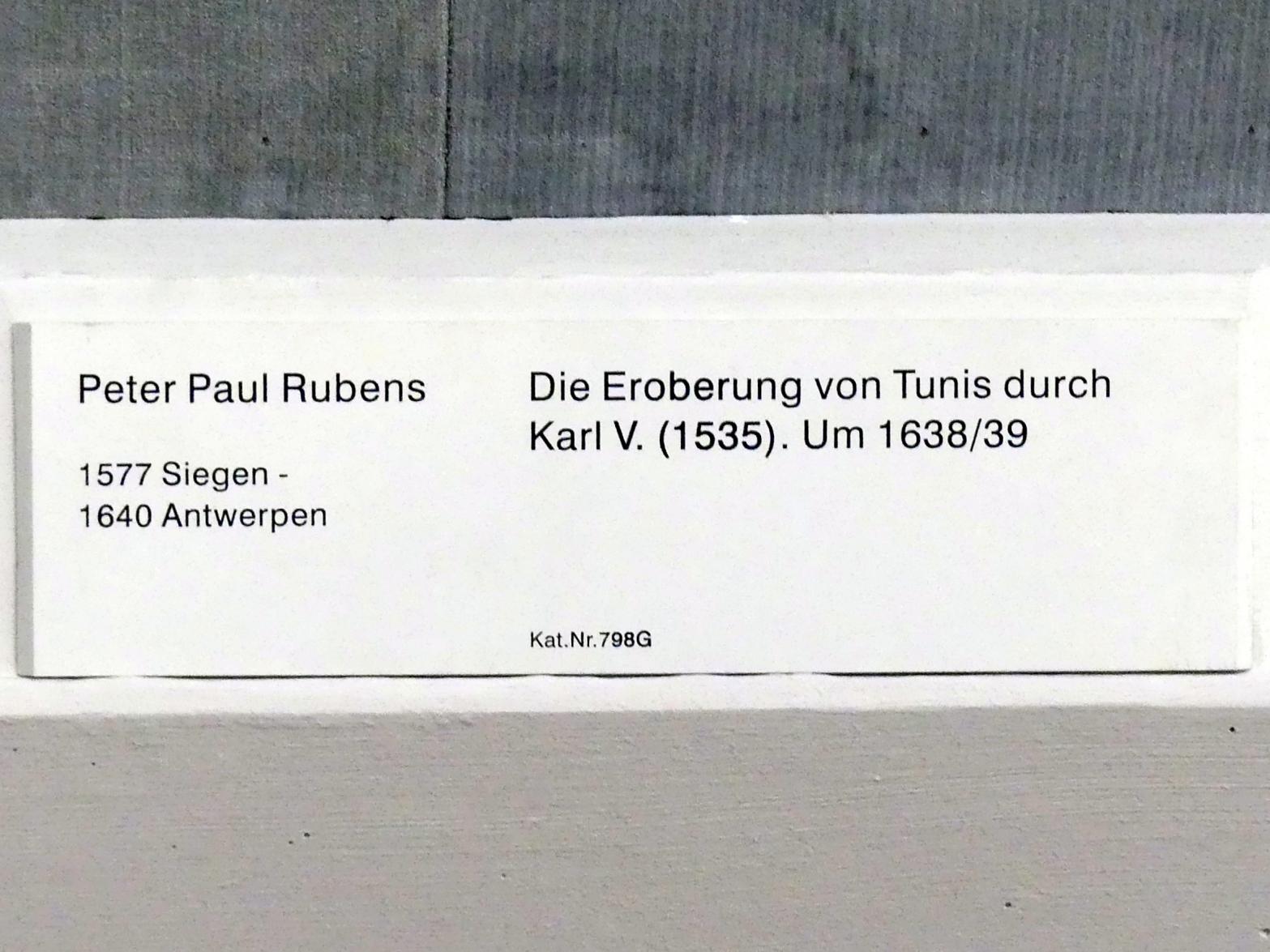 Peter Paul Rubens (1598–1640), Die Eroberung von Tunis durch Karl V. (1535), Berlin, Gemäldegalerie ("Berliner Wunder"), Kabinett 9, um 1638–1639, Bild 2/2