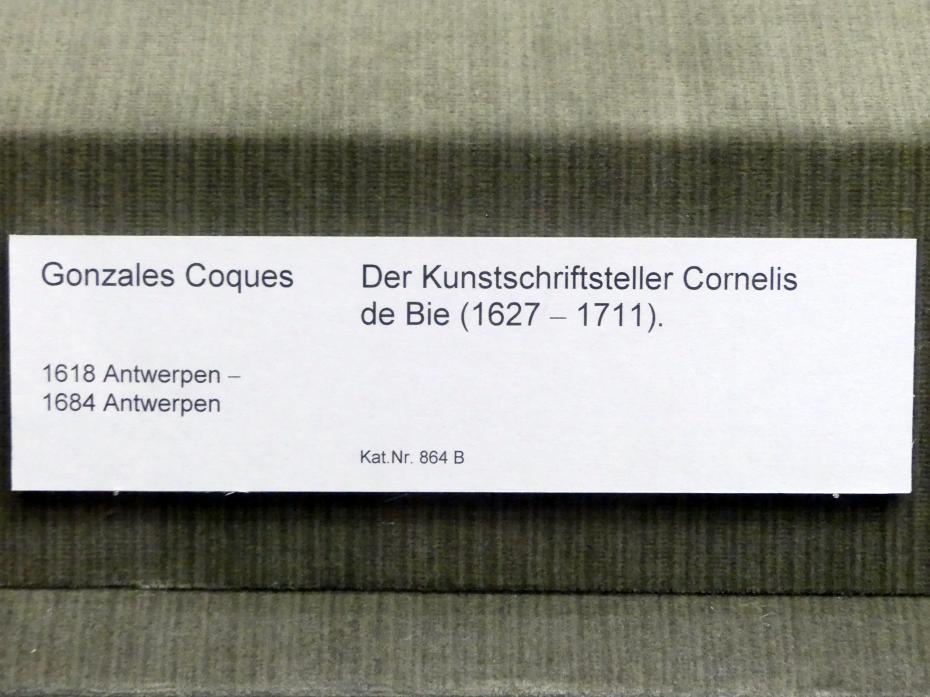 Gonzales Coques (1644–1660), Der Kunstschriftsteller Cornelis de Bie (1627-1711), Berlin, Gemäldegalerie ("Berliner Wunder"), Kabinett 10, Undatiert, Bild 2/2