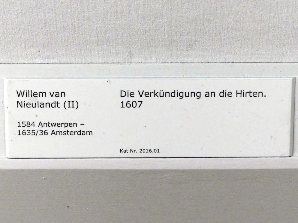 Willem van Nieulandt II (1607–1617), Die Verkündigung an die Hirten, Berlin, Gemäldegalerie ("Berliner Wunder"), Kabinett 11, 1607, Bild 2/2
