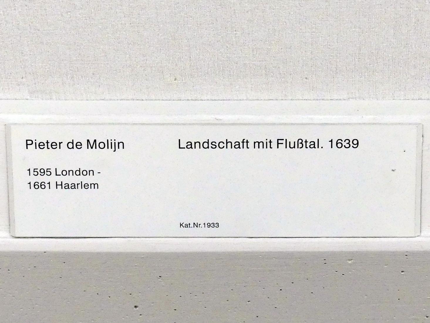 Pieter de Molijn (1625–1639), Landschaft mit Flußtal, Berlin, Gemäldegalerie ("Berliner Wunder"), Kabinett 12, 1639, Bild 2/2