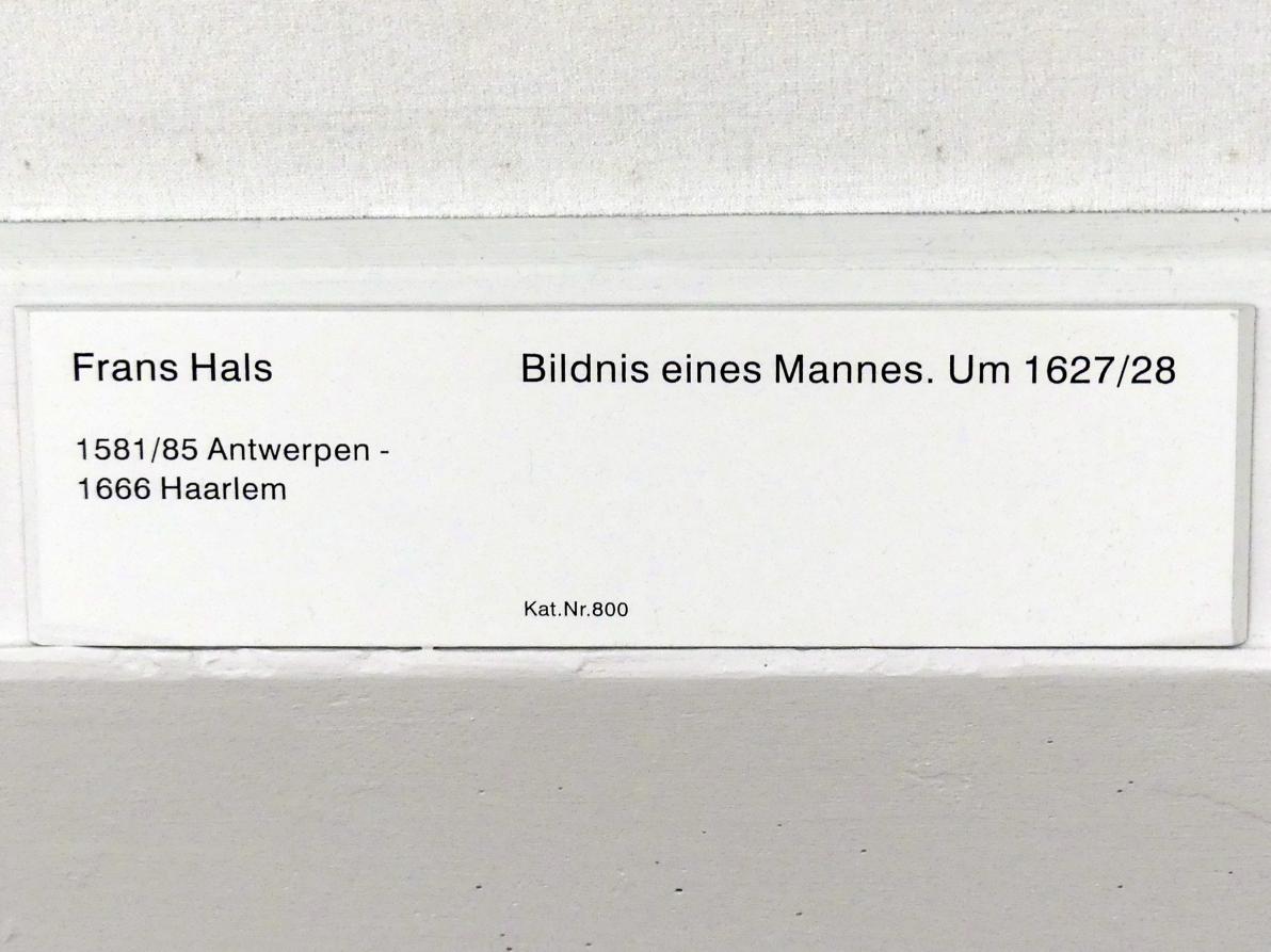 Frans Hals (1616–1664), Bildnis eines Mannes, Berlin, Gemäldegalerie ("Berliner Wunder"), Kabinett 13, um 1627–1628, Bild 2/2