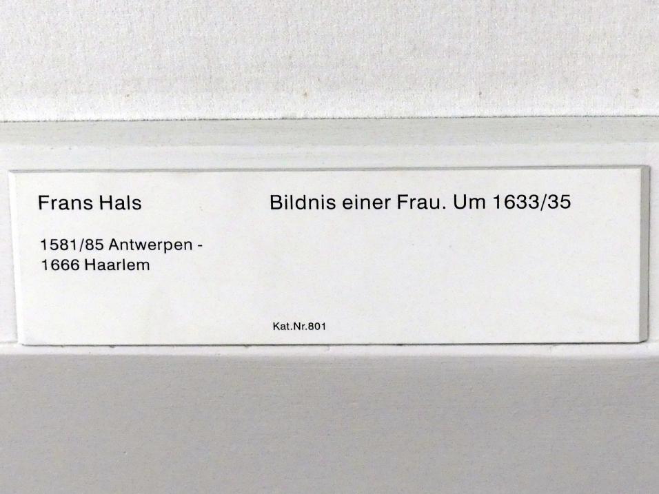 Frans Hals (1616–1664), Bildnis einer Frau, Berlin, Gemäldegalerie ("Berliner Wunder"), Kabinett 13, um 1633–1635, Bild 2/2