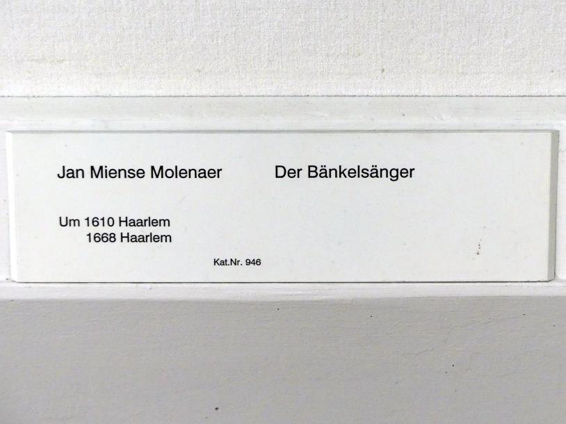 Jan Miense Molenaer (1631–1650), Der Bänkelsänger, Berlin, Gemäldegalerie ("Berliner Wunder"), Kabinett 13, Undatiert, Bild 2/2