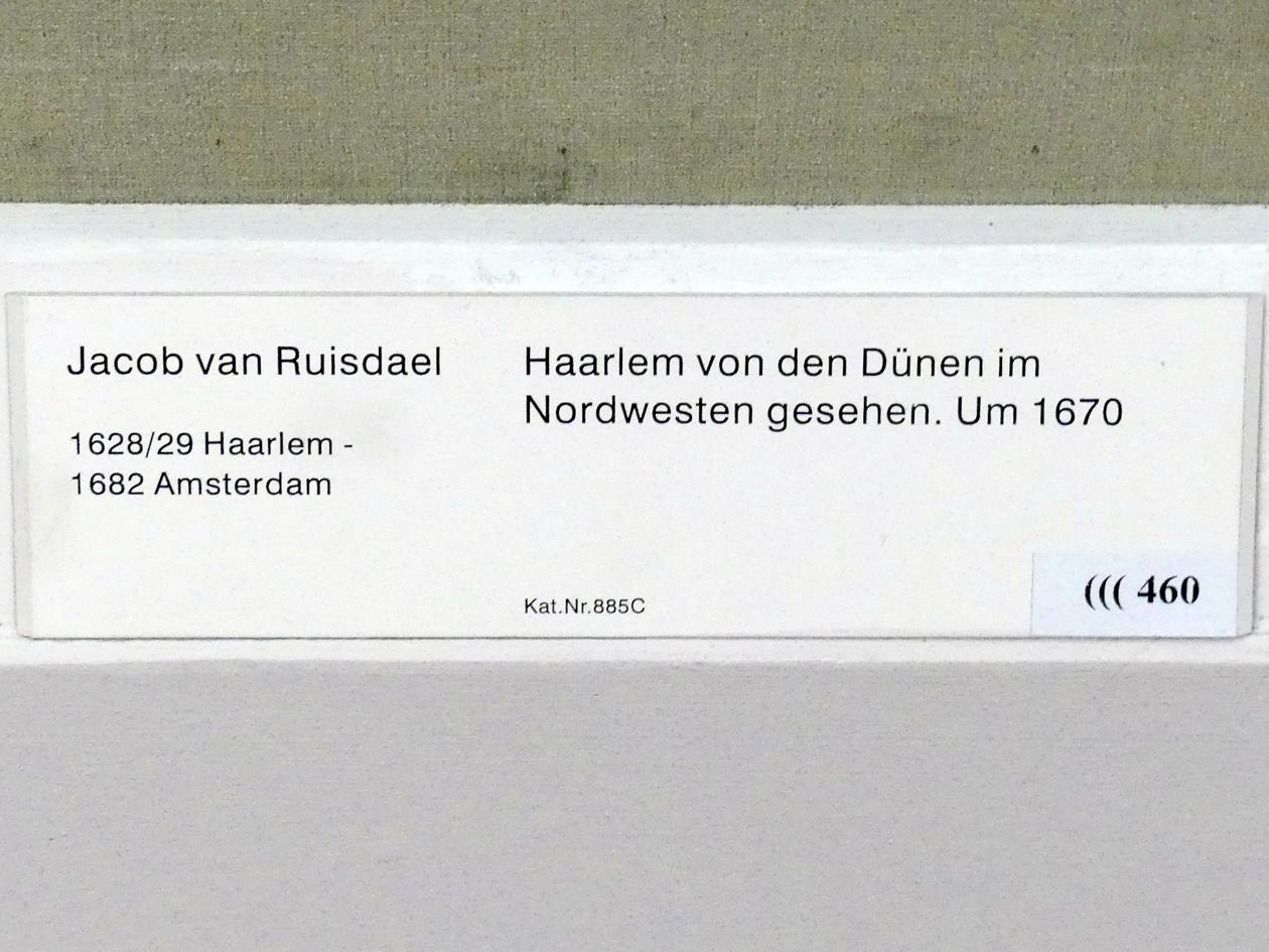 Jacob van Ruisdael (1646–1677), Haarlem von den Dünen im Nordwesten gesehen, Berlin, Gemäldegalerie ("Berliner Wunder"), Kabinett 15, um 1670, Bild 2/2