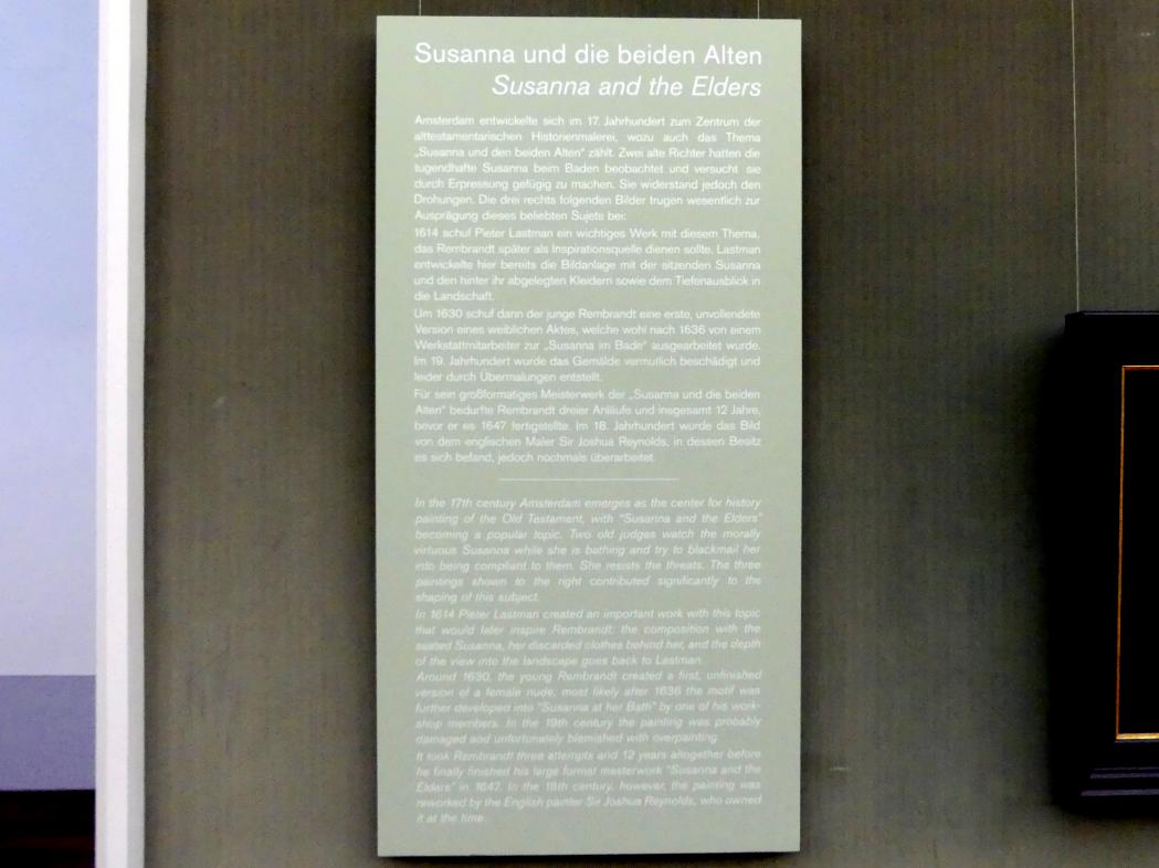 Rembrandt (Rembrandt Harmenszoon van Rijn) (1627–1669), Susanna und die beiden Alten, Berlin, Gemäldegalerie ("Berliner Wunder"), Kabinett 16, 1647, Bild 4/4