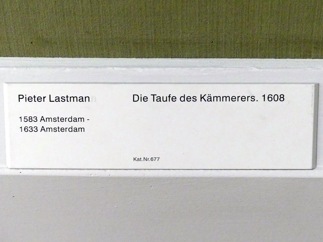 Pieter Lastman (1608–1629), Die Taufe des Kämmerers, Berlin, Gemäldegalerie ("Berliner Wunder"), Kabinett 16, 1608, Bild 2/2
