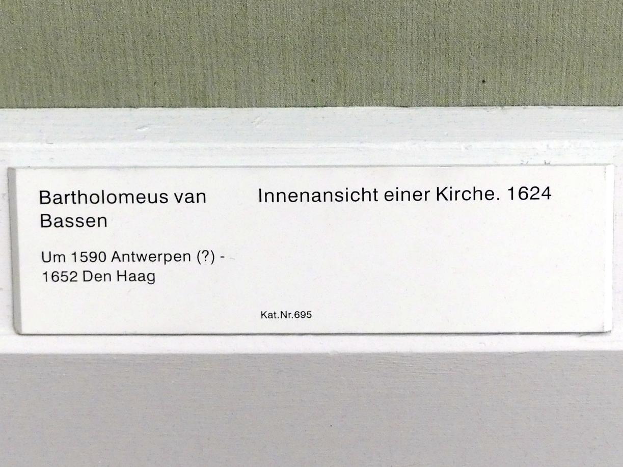 Bartholomeus van Bassen (1622–1640), Innenansicht einer Kirche, Berlin, Gemäldegalerie ("Berliner Wunder"), Kabinett 17, 1624, Bild 2/2