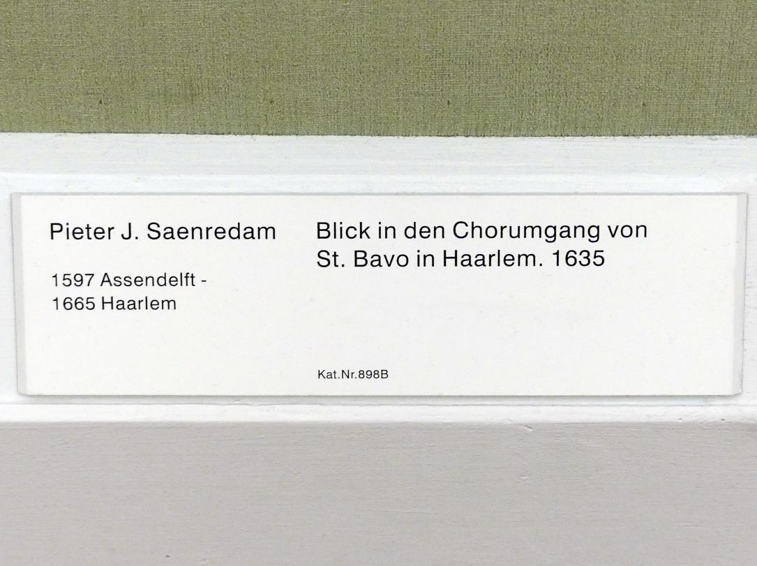 Pieter Jansz. Saenredam (1630–1668), Blick in den Chorumgang von St. Bavo in Haarlem, Berlin, Gemäldegalerie ("Berliner Wunder"), Kabinett 17, 1635, Bild 2/2