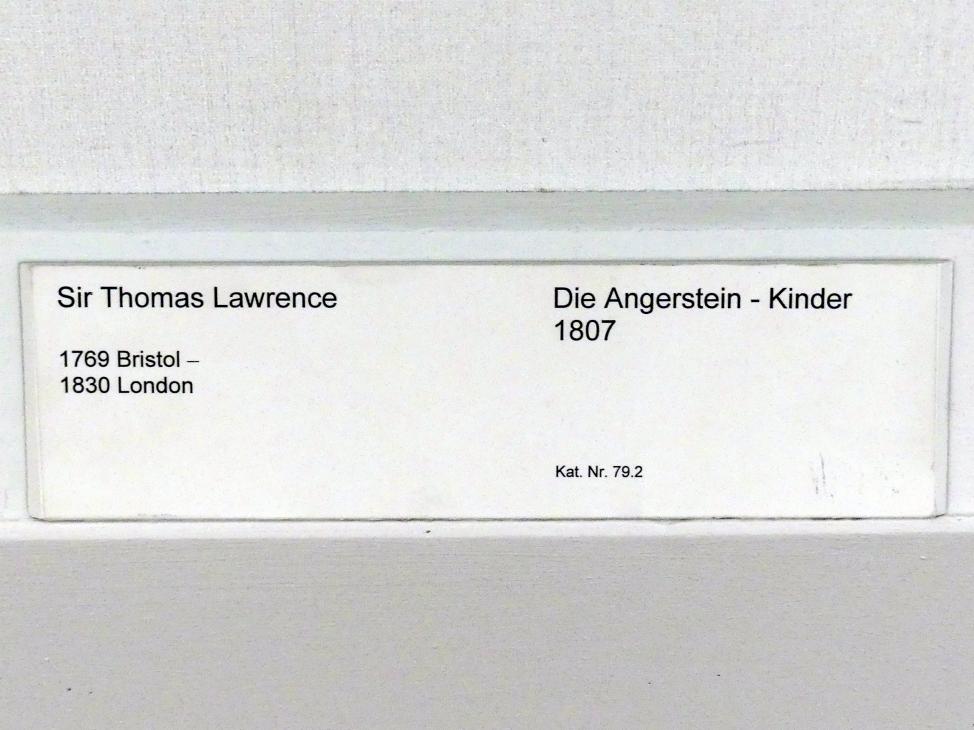 Thomas Lawrence (1789–1825), Die Angerstein-Kinder, Berlin, Gemäldegalerie ("Berliner Wunder"), Kabinett 20, 1807, Bild 2/2