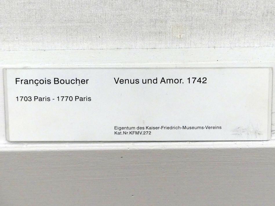 François Boucher (1728–1800), Venus und Amor, Berlin, Gemäldegalerie ("Berliner Wunder"), Kabinett 21, 1742, Bild 2/2