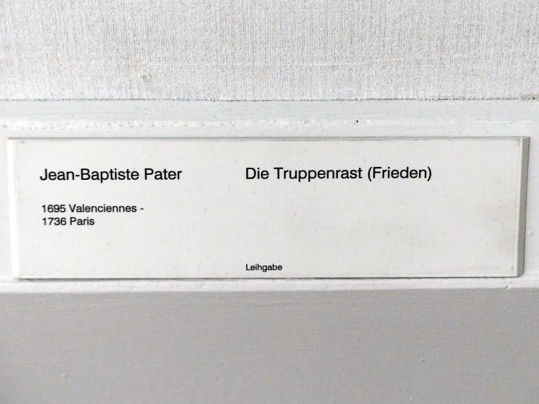 Jean-Baptiste Pater (1730–1736), Die Truppenrast (Frieden), Berlin, Gemäldegalerie ("Berliner Wunder"), Kabinett 21, Undatiert, Bild 2/2