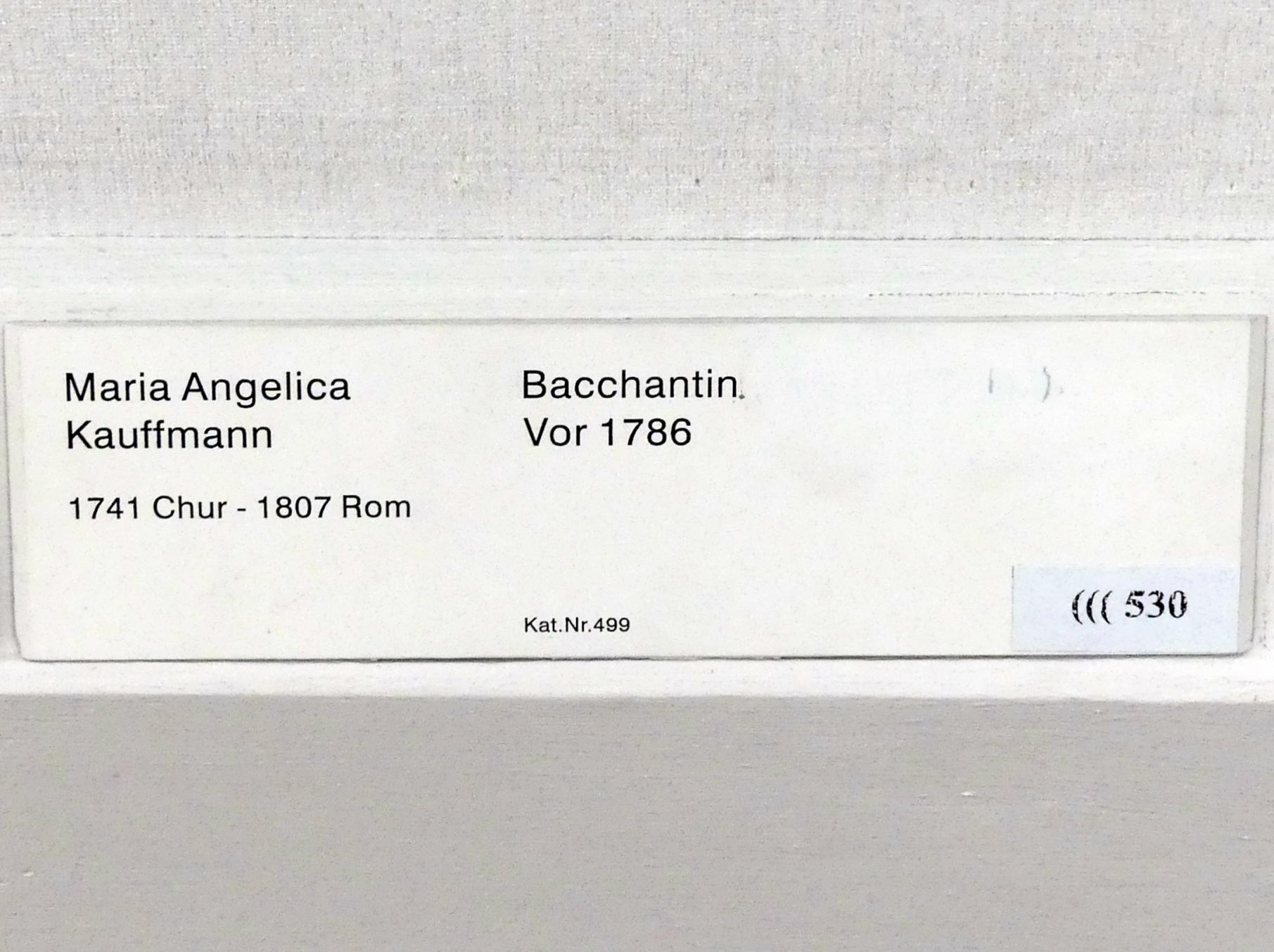 Angelika Kauffmann (1760–1798), Bacchantin, Berlin, Gemäldegalerie ("Berliner Wunder"), Kabinett 22, vor 1786, Bild 2/2