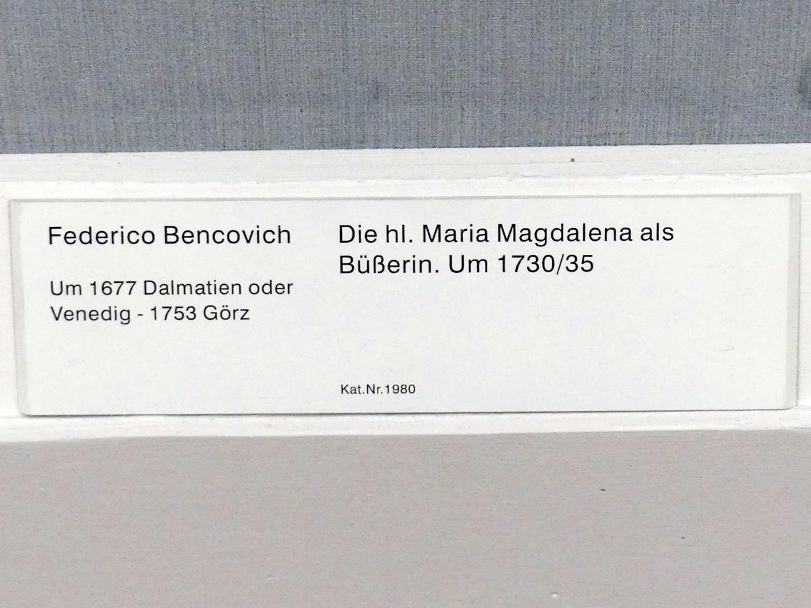 Federico Bencovich (1725–1732), Die hl. Maria Magdalena als Büßerin, Berlin, Gemäldegalerie ("Berliner Wunder"), Kabinett 24, um 1730–1735, Bild 2/2