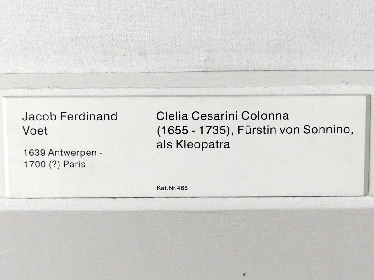 Jacob Ferdinand Voet (1674), Clelia Cesarini Colonna (1655-1735), Fürstin von Sonnino, als Kleopatra, Berlin, Gemäldegalerie ("Berliner Wunder"), Kabinett 25, Undatiert, Bild 2/2