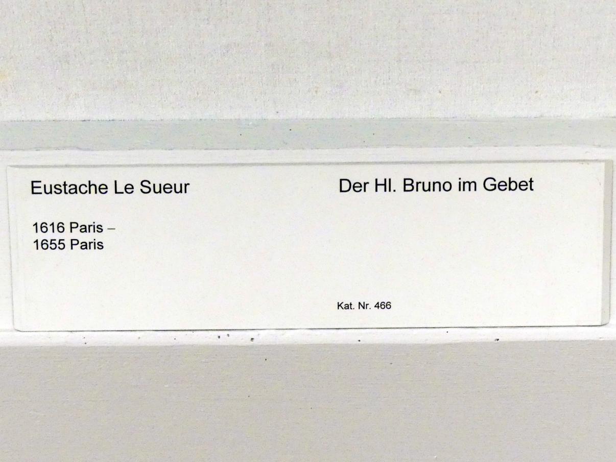 Eustache Le Sueur (1640–1654), Der hl. Bruno im Gebet, Berlin, Gemäldegalerie ("Berliner Wunder"), Kabinett 25, Undatiert, Bild 2/2
