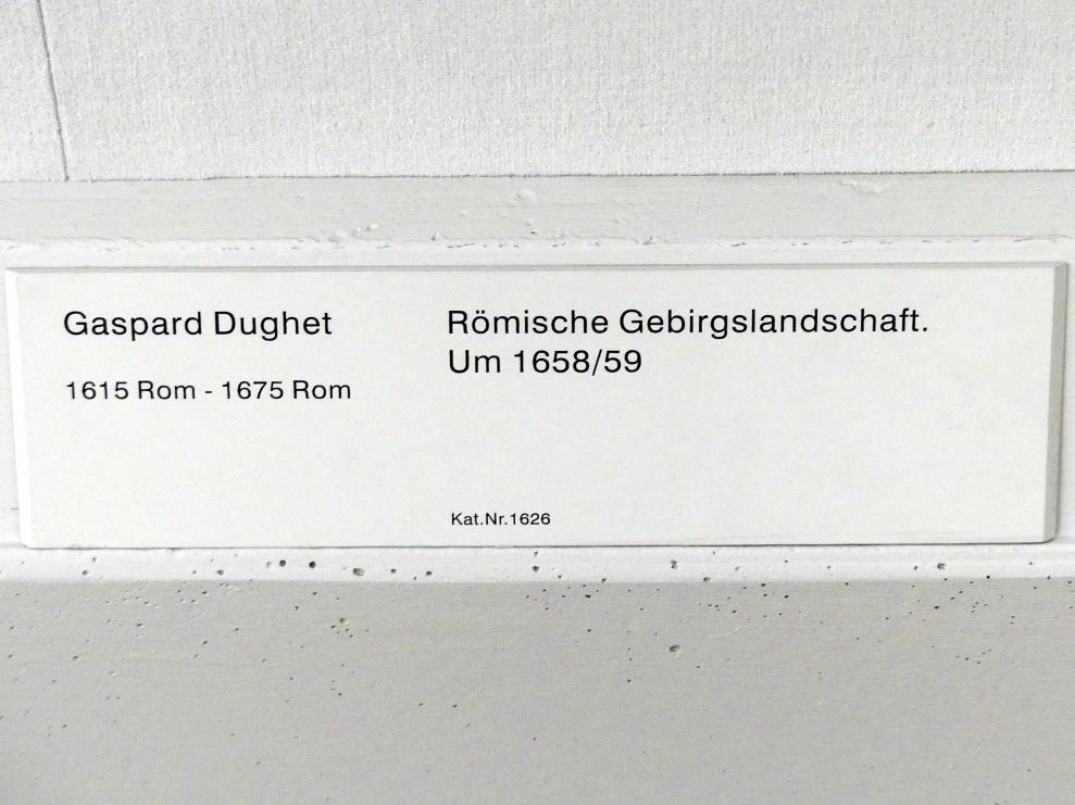 Gaspard Poussin (Gaspard Dughet) (1639–1663), Römische Gebirgslandschaft, Berlin, Gemäldegalerie ("Berliner Wunder"), Kabinett 25, um 1658–1659, Bild 2/2