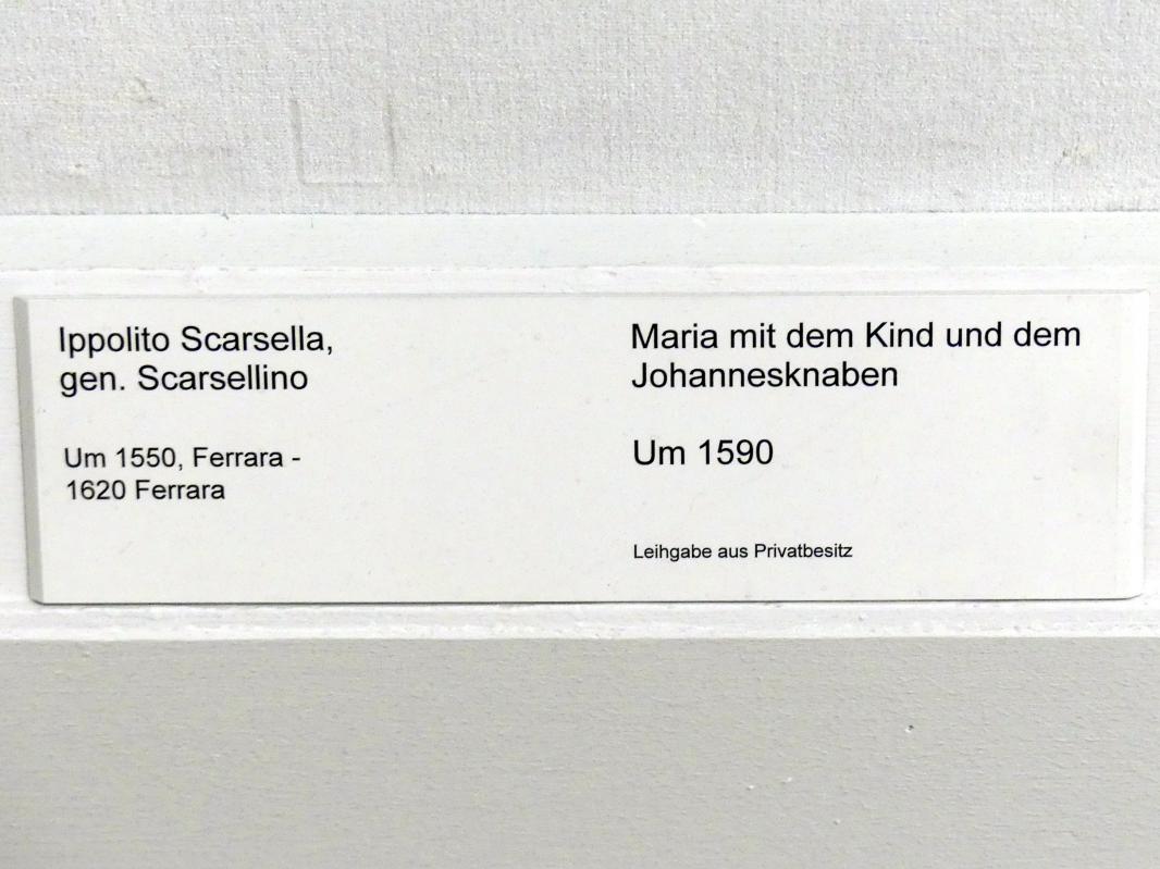 Ippolito Scarsella (Scarsellino) (1590–1609), Maria mit dem Kind und dem Johannesknaben, Berlin, Gemäldegalerie ("Berliner Wunder"), Kabinett 26, um 1590, Bild 2/2