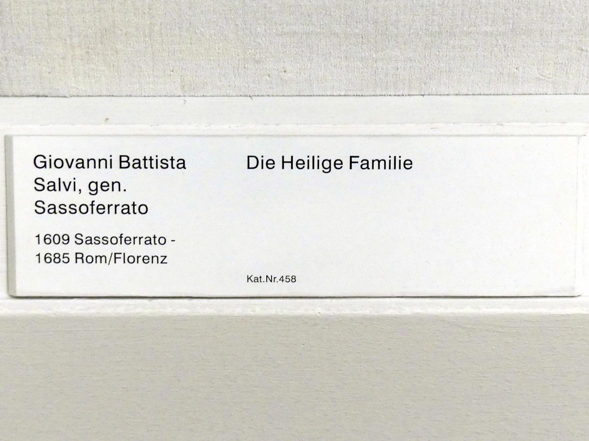 Giovanni Battista Salvi (Sassoferrato) (1638–1672), Die Heilige Familie, Berlin, Gemäldegalerie ("Berliner Wunder"), Kabinett 26, Undatiert, Bild 2/2