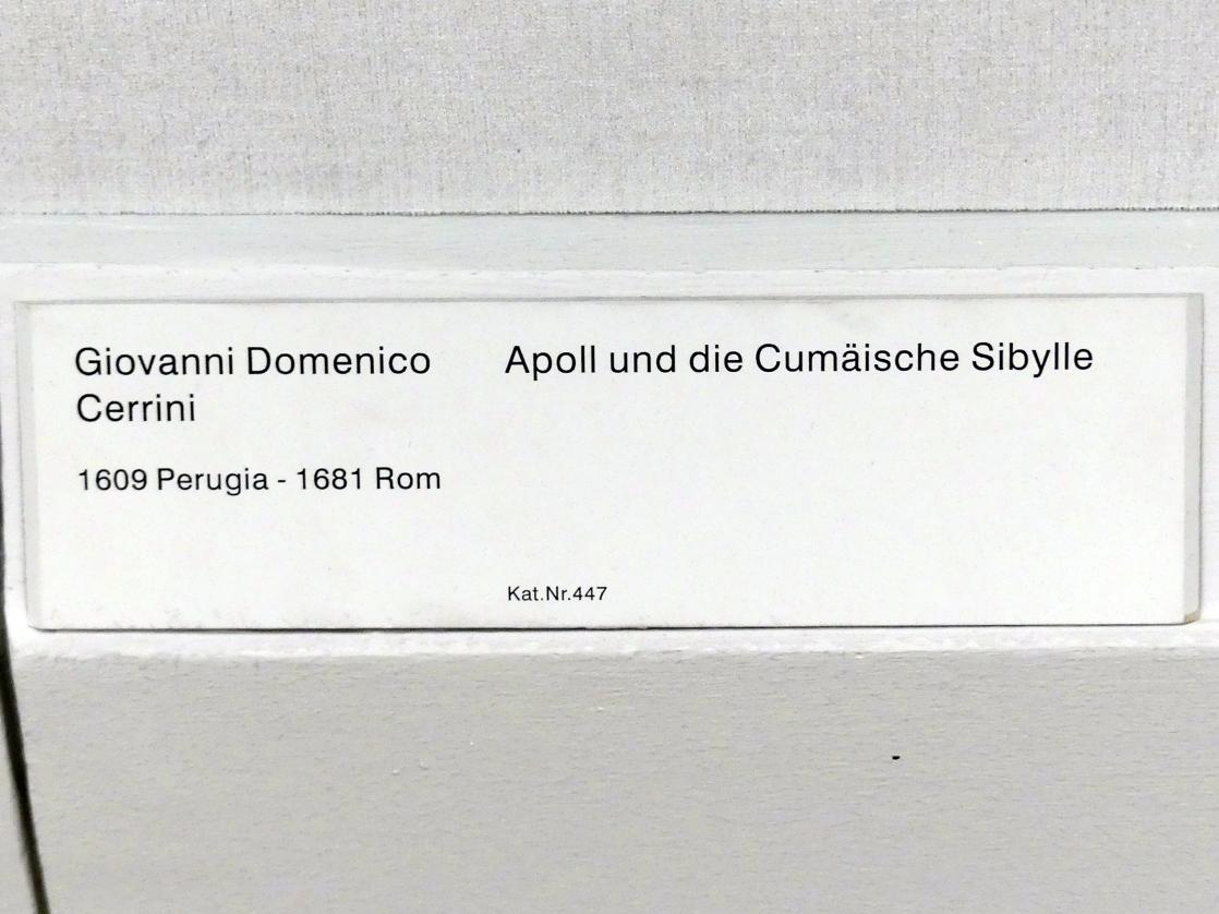 Giovanni Domenico Cerrini (1656–1662), Apoll und die Cumäische Sibylle, Berlin, Gemäldegalerie ("Berliner Wunder"), Kabinett 26, Undatiert, Bild 2/2