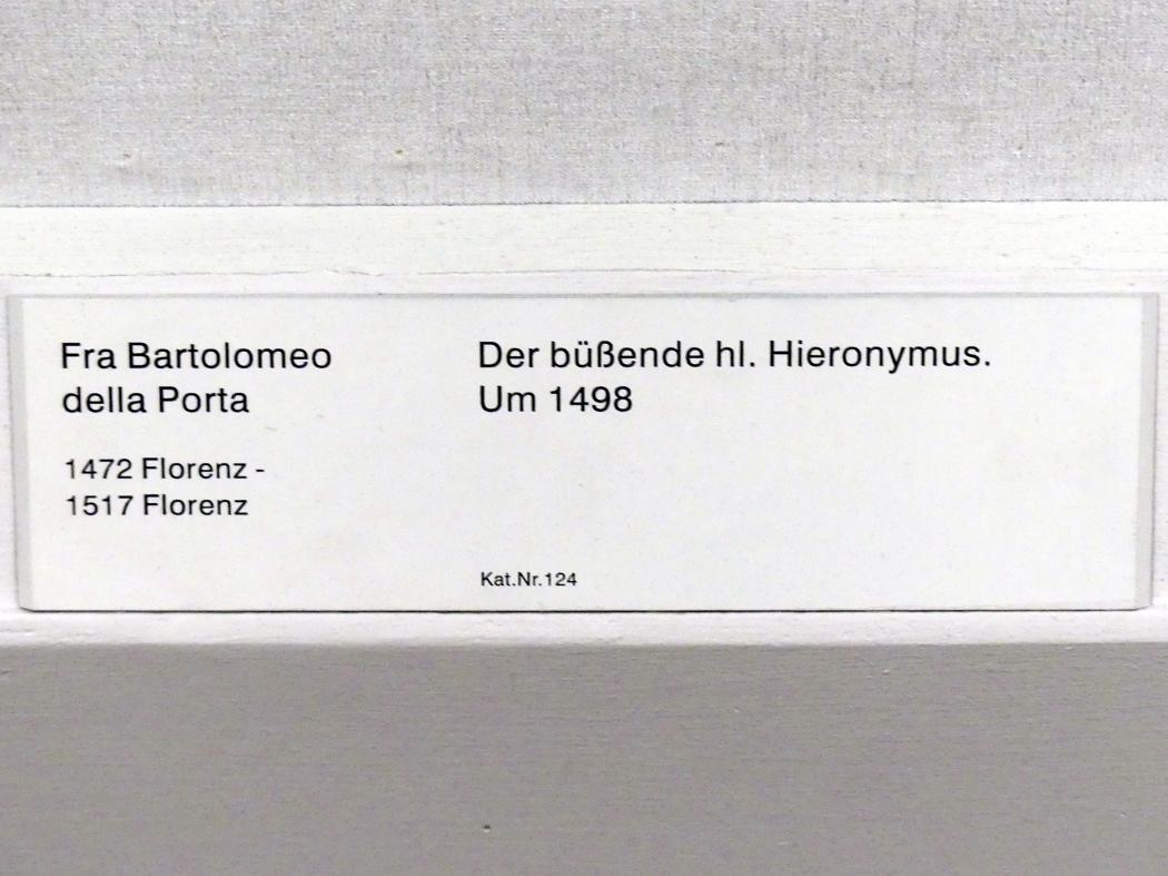 Fra Bartolomeo (Baccio della Porta) (1495–1516), Der büßende hl Hieronymus, Berlin, Gemäldegalerie ("Berliner Wunder"), Kabinett 29, um 1498, Bild 2/2