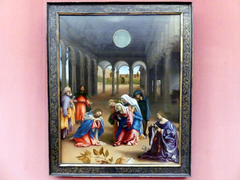 Lorenzo Lotto (1505–1549), Christi Abschied von seiner Mutter, Berlin, Gemäldegalerie ("Berliner Wunder"), Kabinett 31, 1521