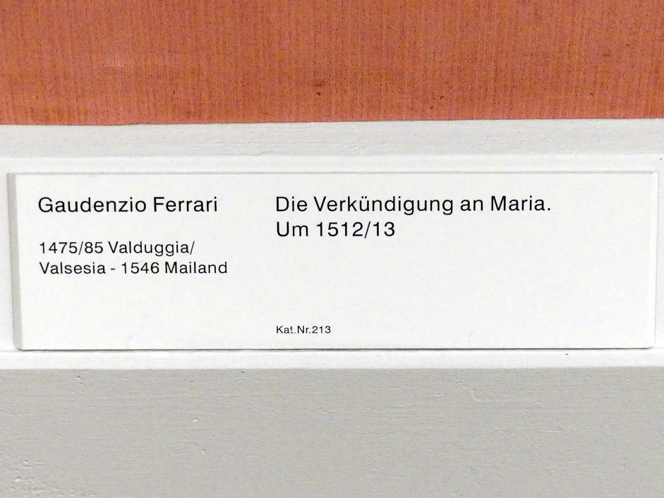 Gaudenzio Ferrari (1505–1512), Die Verkündigung an Maria, Berlin, Gemäldegalerie ("Berliner Wunder"), Kabinett 31, um 1512–1513, Bild 2/2