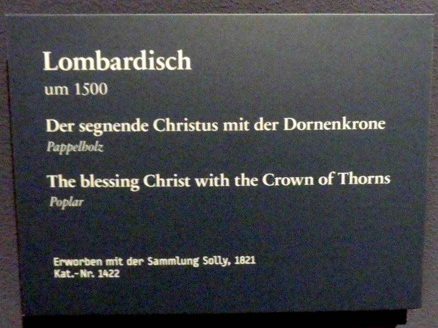 Der segnende Christus mit der Dornenkrone, Berlin, Gemäldegalerie ("Berliner Wunder"), Wandelhalle, um 1500, Bild 2/2