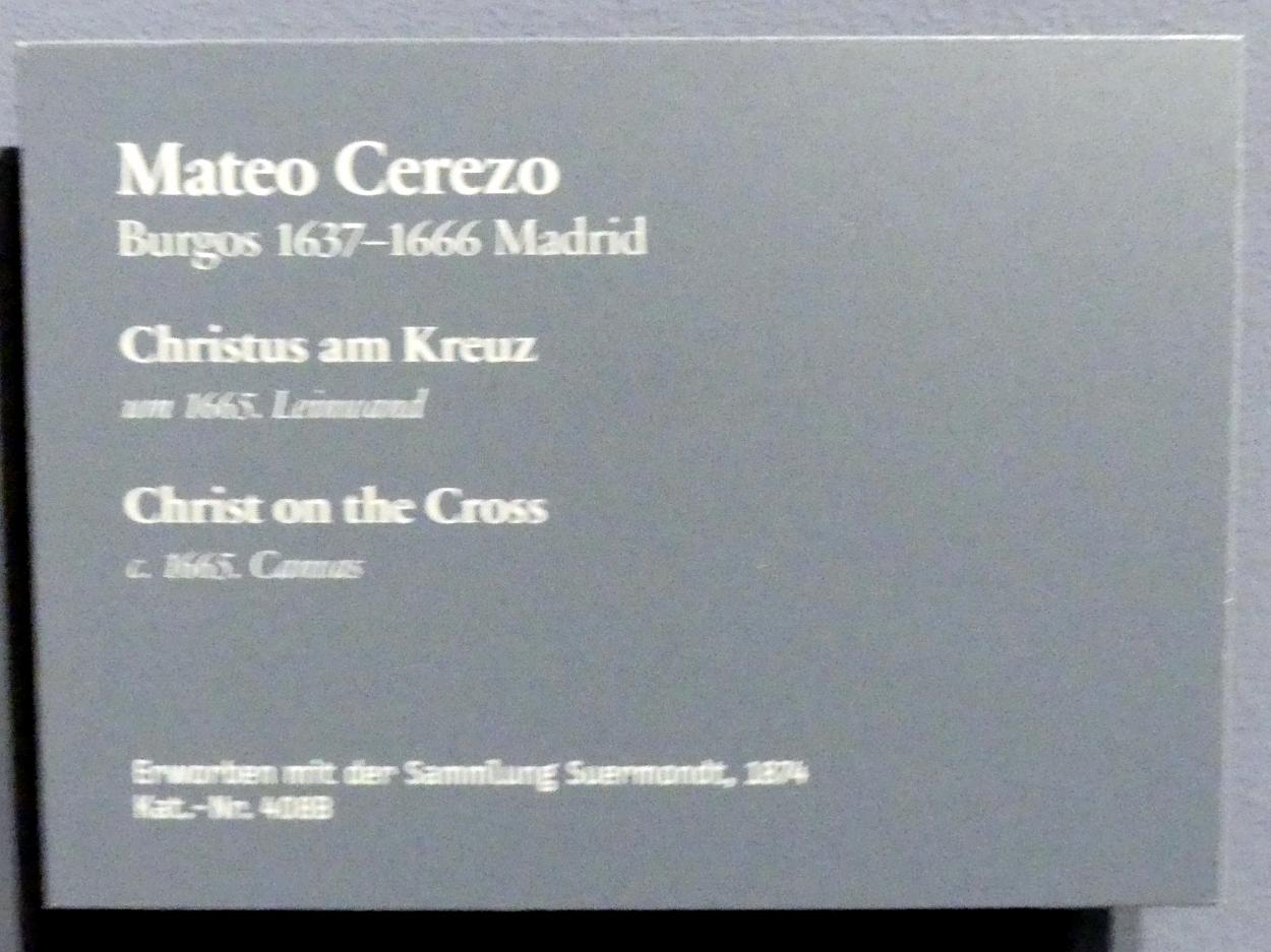 Mateo Cerezo der Jüngere (1660–1666), Christus am Kreuz, Berlin, Gemäldegalerie ("Berliner Wunder"), Wandelhalle, nach 1665, Bild 2/2