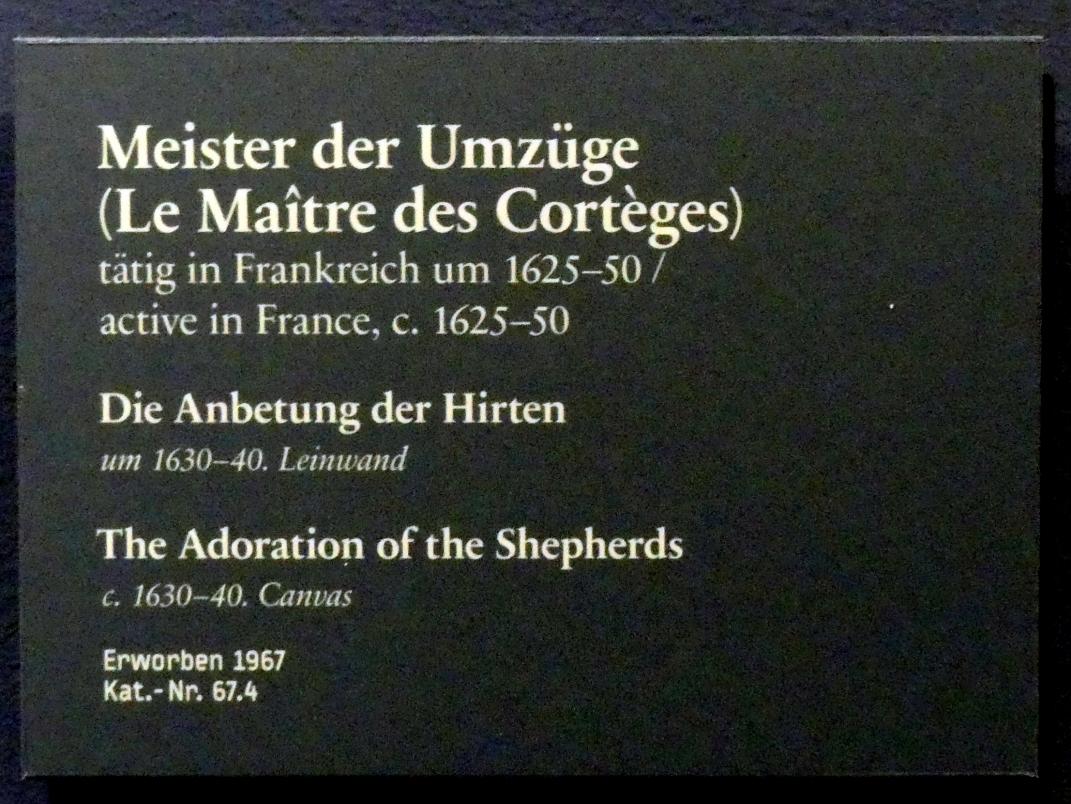 Meister der Umzüge (Maître des Cortèges) (1635), Die Anbetung der Hirten, Berlin, Gemäldegalerie ("Berliner Wunder"), Wandelhalle, um 1630–1640, Bild 2/2