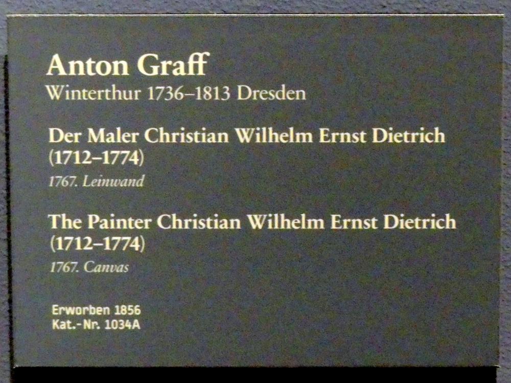 Anton Graff (1761–1807), Der Maler Christian Wilhelm Ernst Dietrich (1712-1774), Berlin, Gemäldegalerie ("Berliner Wunder"), Wandelhalle, 1767, Bild 2/2