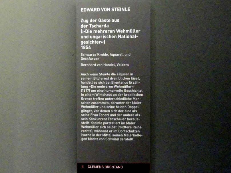 Edward von Steinle (1831–1884), Zug der Gäste aus der Tscharda, München, Sammlung Schack, Ausstellung "Erzählen in Bildern" vom 22.11.2018-10.03.2019, Saal 18, 1854, Bild 2/2