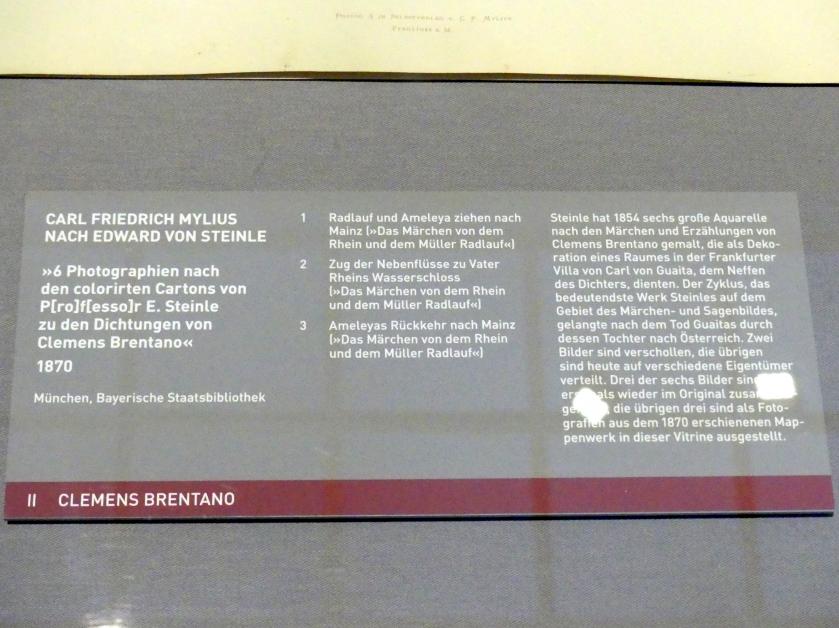 Carl Friedrich Mylius (1855–1870), Zug der Nebenflüsse zu Vater Rheins Wasserschloss, München, Sammlung Schack, Ausstellung "Erzählen in Bildern" vom 22.11.2018-10.03.2019, Saal 18, 1870, Bild 2/2